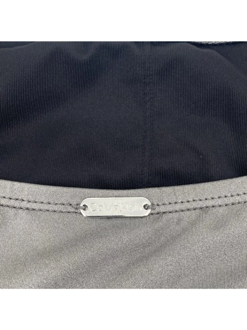 Calvin Klein One Piece Swimsuit Size 14 Ruched Slimming Gray Silver